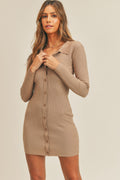 Button Up Ribbed Mini Shirt Dress For Women – Ribbed Dress, Button-Up Shirt Dress, Mini Shirt Dress, Casual Dress, Stylish Shirt Dress, Versatile Mini Dress Stevvex