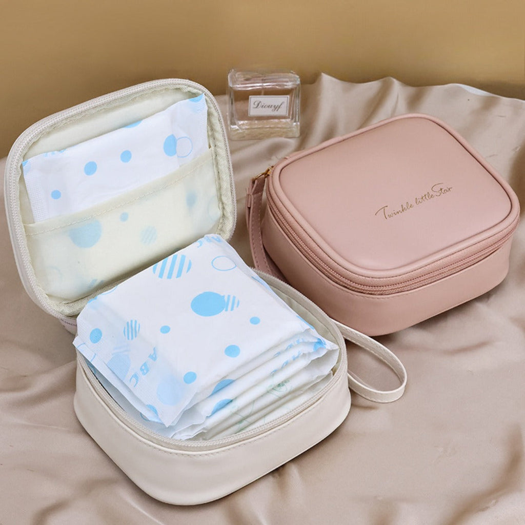 Portable PU Makeup Bags – Small Cream Lipstick Envelope Carry Cosmetic Bag for Students, Ideal for Sanitary Napkin and Small Storage Essentials - SJB-DIAMOND ELITES