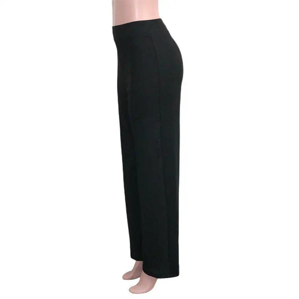 Solid Color Casual Pants Slim, High-waisted Bell Bottoms - SJB-DIAMOND ELITES