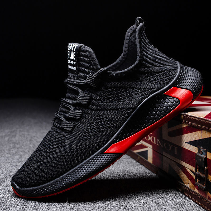 Men's Lace Up Casual Men's Shoes Fly Woven Mesh Breathable Pi-Mart