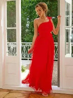 Cutout Slit Single Shoulder Maxi Dress