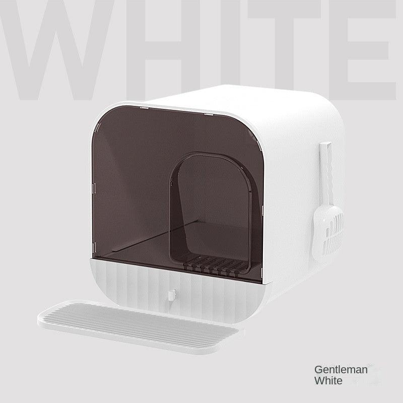 Enclosed And Splash-Proof Cat Litter Box With Drawer Design Lootquake LLC