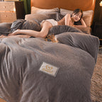 Milk Velvet Four-piece Velvet Duvet Cover Sheet Pi-Mart