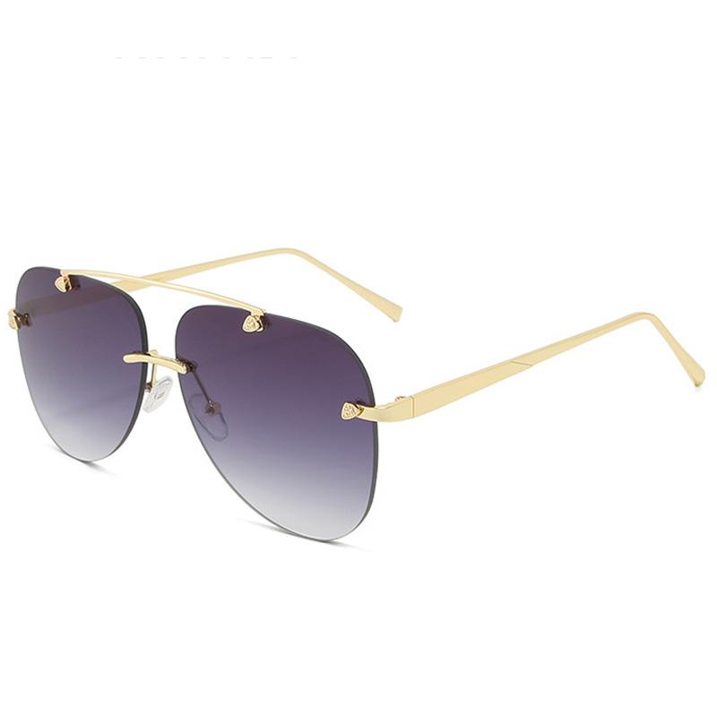 Metal Rimless Sunglasses for Men and Woman  Mirror Fashion  Trendy Pilot  Sun Glasses UV Protector Gradient Eyewear - SJB-DIAMOND ELITES