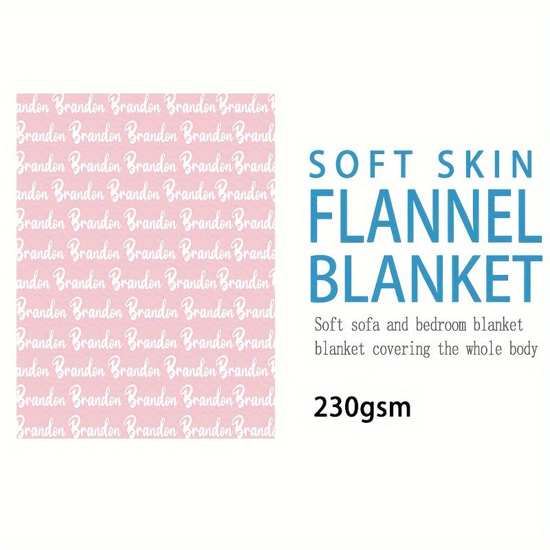 1pc Exclusive Personalized Soft Flannel Sofa Blanket - Customizable with Any Name, Perfect Gift for Friends and Family - Cozy TV Blanket for Chilly Nights