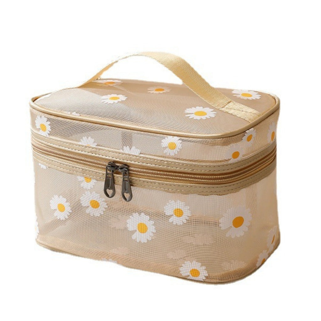 Mesh Cosmetic Bag, Small Daisy Beach Wash Bag, Travel Women's Simple Storage Bag, Go Out Portable Mesh Shower Tote Bag, - SJB-DIAMOND ELITES