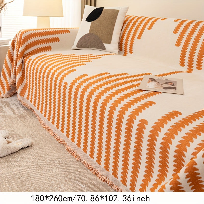 1pc Soft Chenille Sofa Protector - All-Season Universal Fit, Anti-Cat Scratch, Stain-Resistant, Plush Throw Blanket, Living Room and Bedroom Decor Essential - Easy Care, Machine Washable, and Durable Lootquake LLC