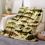 1pc Fish Pattern Blanket, Soft And Comfortable, Warm And Comfortable Flannel Blanket, For School Dormitory Office Lunch Break, Outdoor Travel Camping Lootquake LLC