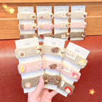 Children Cartoon Plush Bear Hairpin 3 Sets