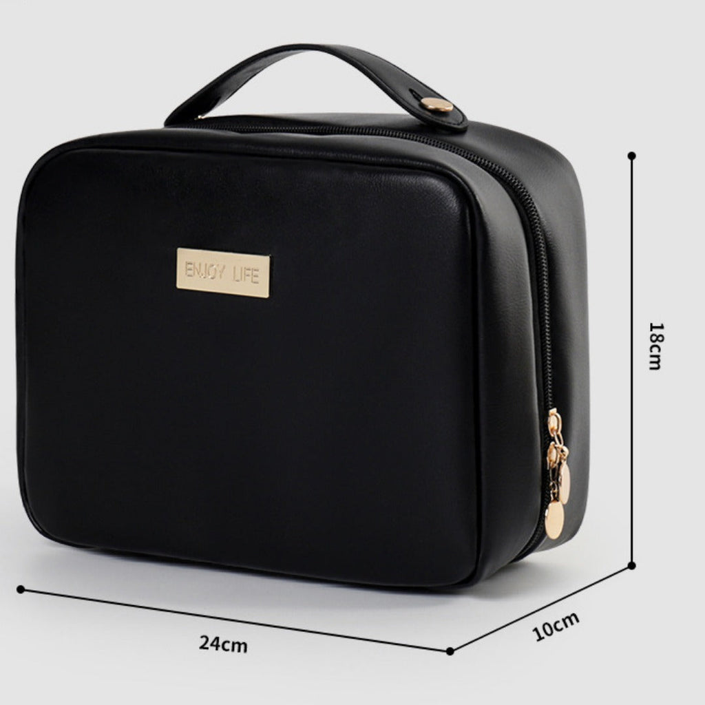Makeup Bag Organizers, PU Square Portable Cosmetic Bag, Cosmetic Storage Bag, Portable Travel Large-capacity Wash Bag, Makeup Bag with Compartments, - SJB-DIAMOND ELITES