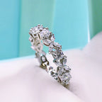 Diamond Ring Silver Plated Small Diamonds