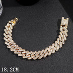 Luxury 12mm Iced Out Cuban Link Chain Bracelet Pi-Mart