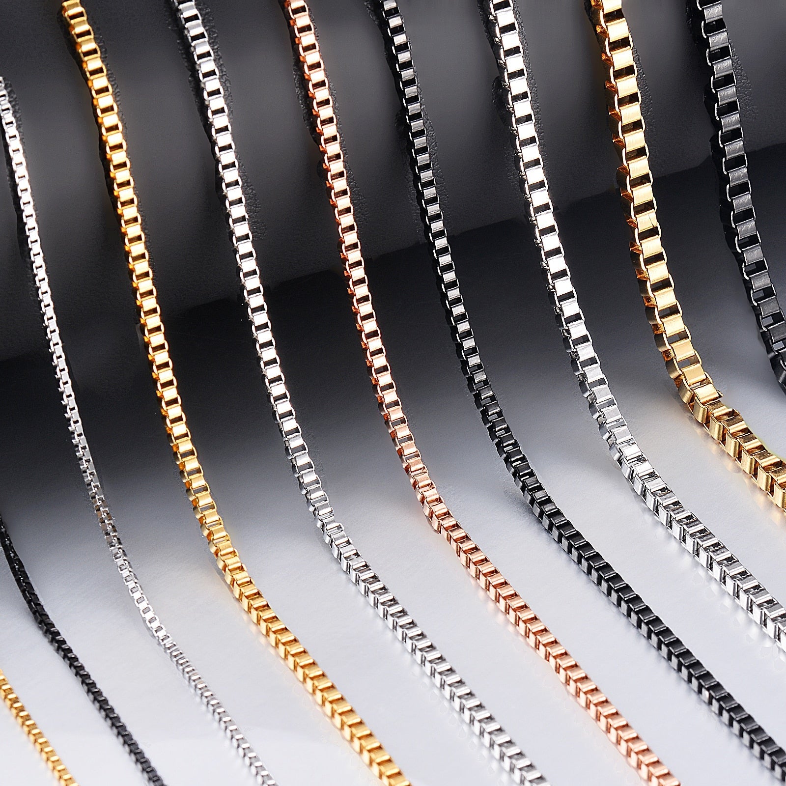 Stainless Steel Box Chain Necklace Pi-Mart