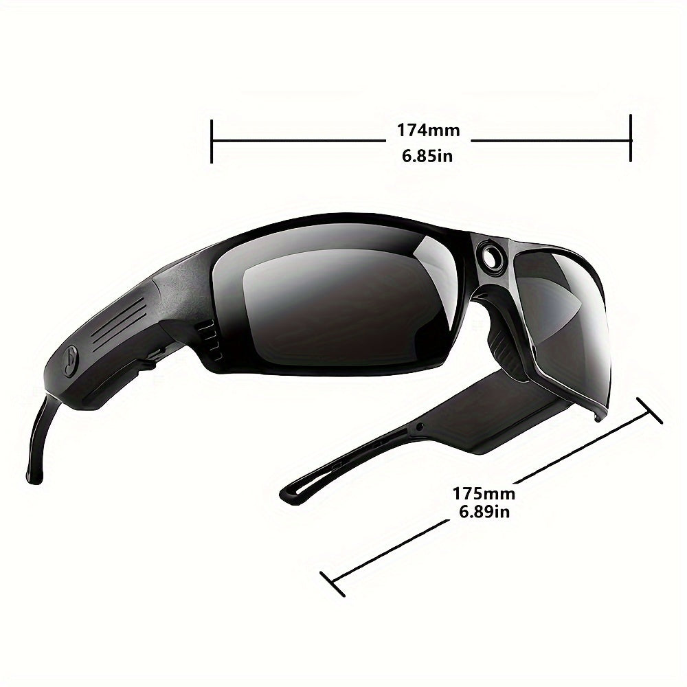 Smart Video Glasses 1080P HD Camera Glasses with Wireless Headset, Open Ear Speaker, AI Real-Time Translation Support 110+ Languages 102° Wide-angle, Sports Outdoor Glasses for Biking, Skiing, Motorcycling, Fishing Lootquake LLC