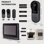 Smart Video Doorbell with HD Camera, Visual Doorbell Camera with 4.3-inch Display, Real-time Indoor Monitoring, Wide Angle, 2-Way Audio, Image & Video Recording, SD Card Local Storage, HD Night Vision, Battery/USB Dual Power, Lootquake LLC