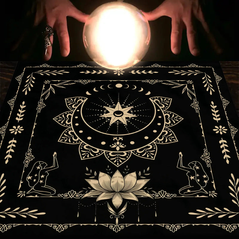 Tarot Tablecloth Board Game Decorative Cloth Have Your Power Mandala Moon Phase Floral Butterfly Tablecloth Pi-Mart