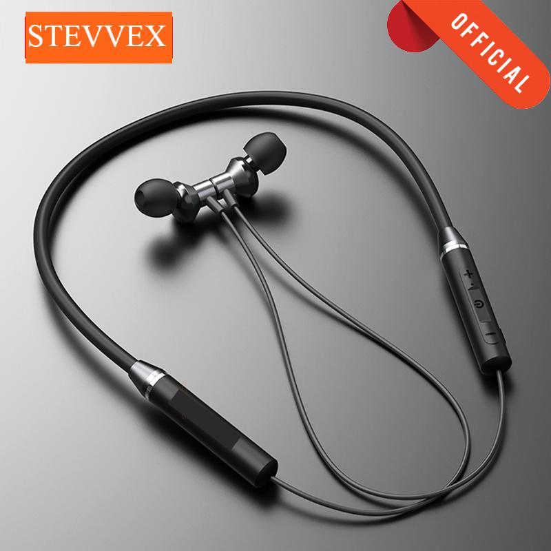 STEVVEX Earphone Bluetooth5.0 Wireless Headset Magnetic Neckband Earphones IPX5 Waterproof Sport Earbud with Noise Cancelling Mic - SJB-DIAMOND ELITES