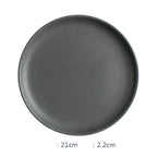 Nordic Ceramic Rice Bowl Steak Plate Deep  Household Tableware Dish Set Pi-Mart