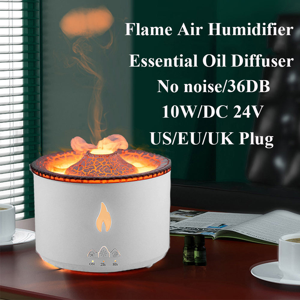 New Creative Ultrasonic Essential Oil Humidifier Volcano Aromatherapy Machine Spray Jellyfish Air Flame Humidifier Diffuser Pi-Mart