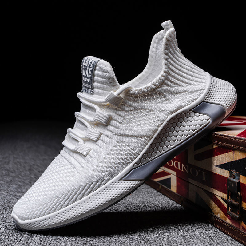 Men's Lace Up Casual Men's Shoes Fly Woven Mesh Breathable Pi-Mart