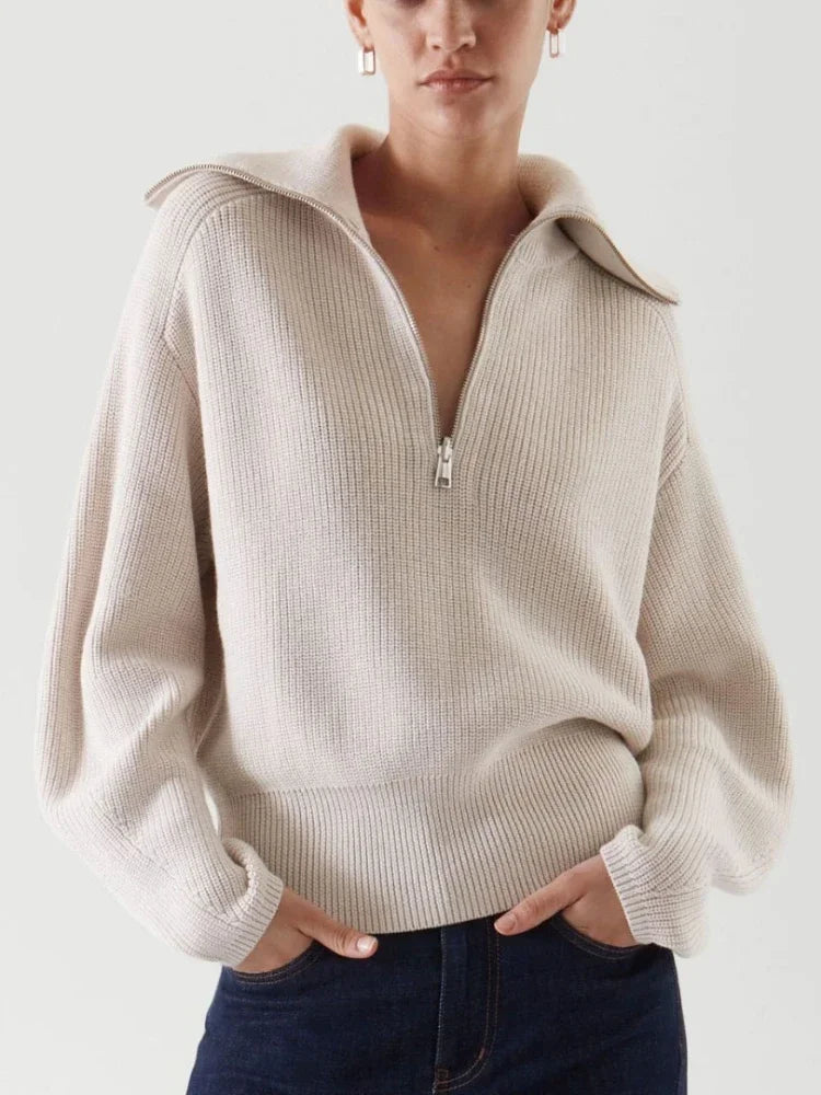 Turtleneck Zipper Sweater Pi-Mart