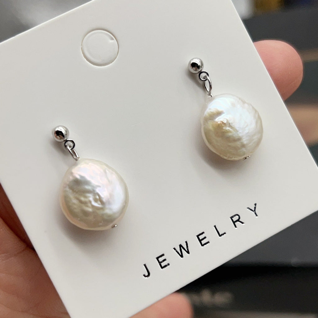 Classic Double Bead Baroque Stud Earrings Pi-Mart