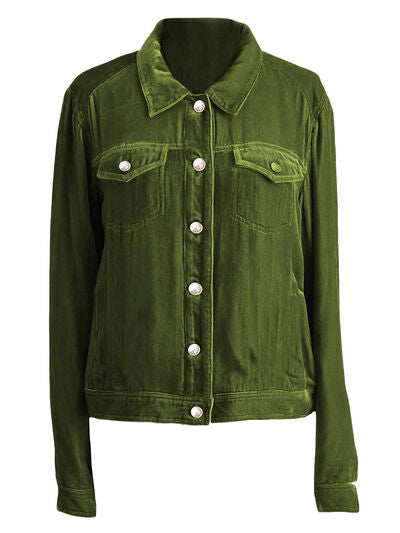 Casual Button-Up Long Sleeve Jacket with Chest Pockets and Relaxed Fit Stevvex