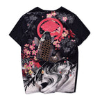 Vintage Japanese Harajuku Floral Carp Men's T-shirt