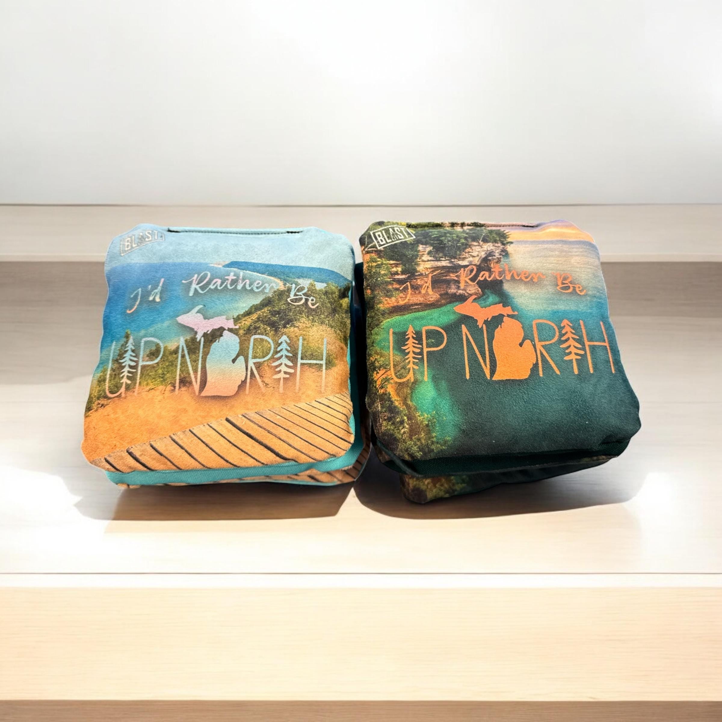 Up North Lake Michigan All Weather Slick and Stick CORNHOLE Bags - SJB-DIAMOND ELITES