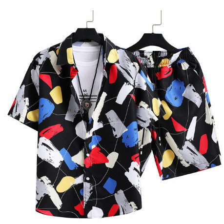 Men's Casual Suit 3D Digital Printing Short Sleeve Shirt Hawaii Suit Lootquake LLC
