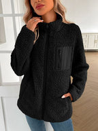 Winter Warm Zip Up Long Sleeve Jacket Fuzzy Cozy & Stylish Jacket Cold-Weather Essential Outdoor Jacket Stevvex