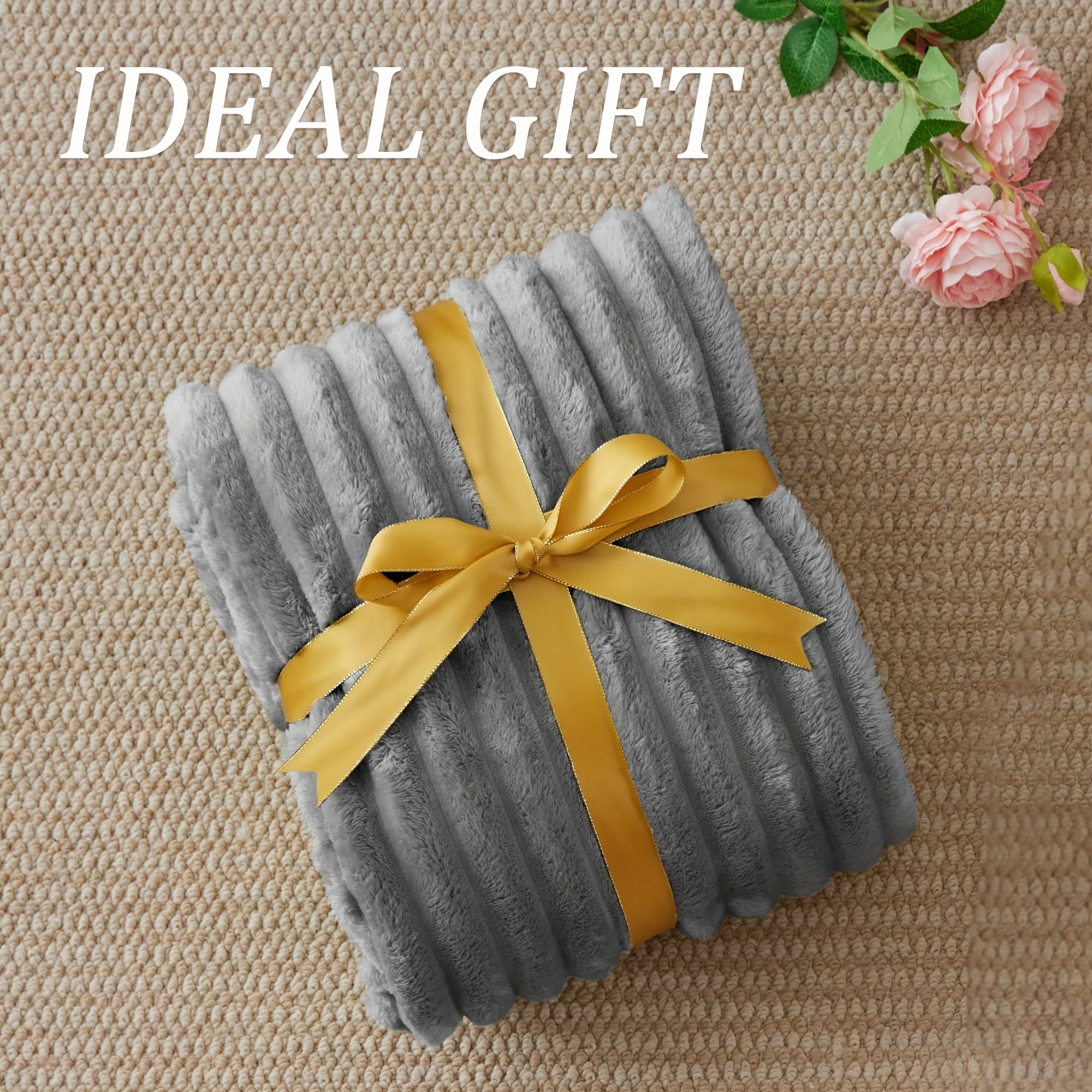 1pc Cozy Double-Sided 3D Rabbit Hair Blanket - Soft, Warm, and Fuzzy for Snuggling Up - Perfect for Office, Outdoor Camping, Sofa, and Gift Giving Lootquake LLC