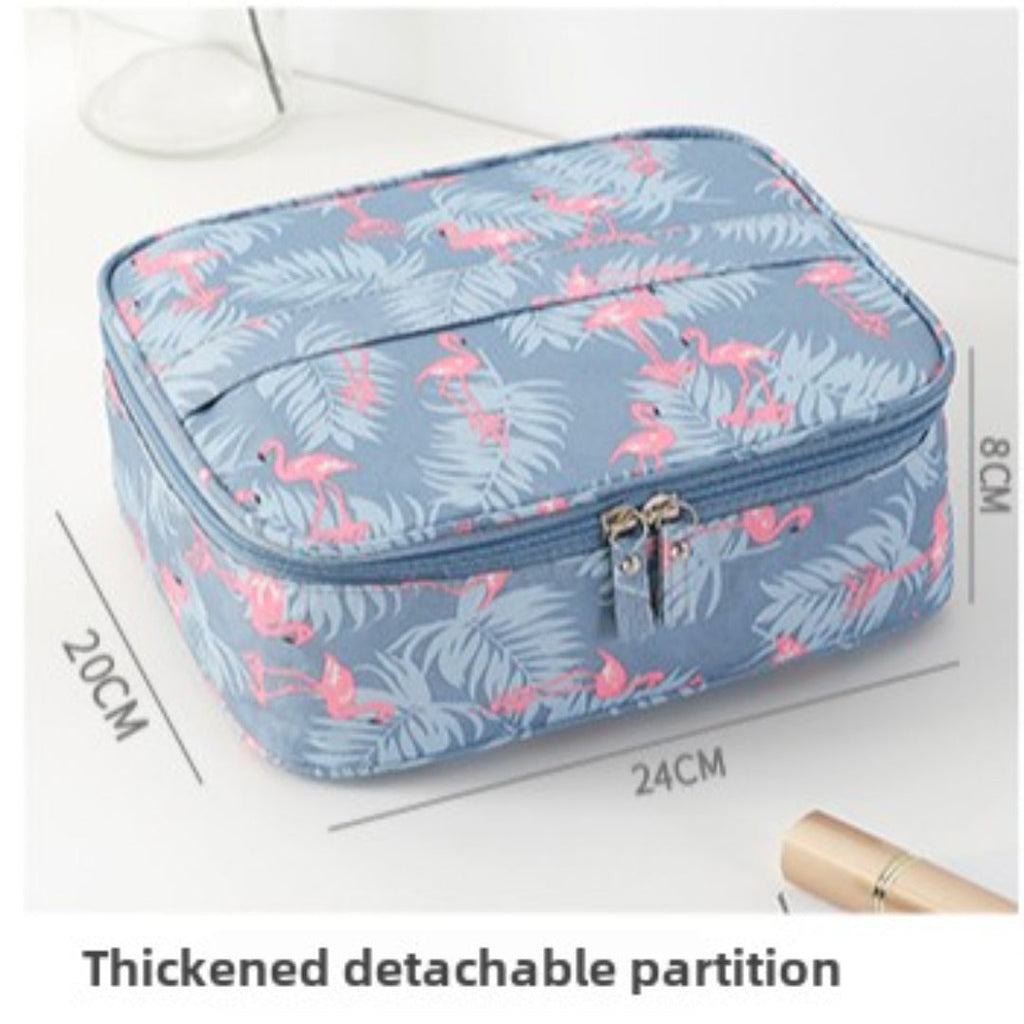 Travel portable large capacity cosmetic bag, printed nylon cosmetic storage bag, cosmetic case, toilet bag, makeup bag organizer, makeup bag with compartments, - SJB-DIAMOND ELITES