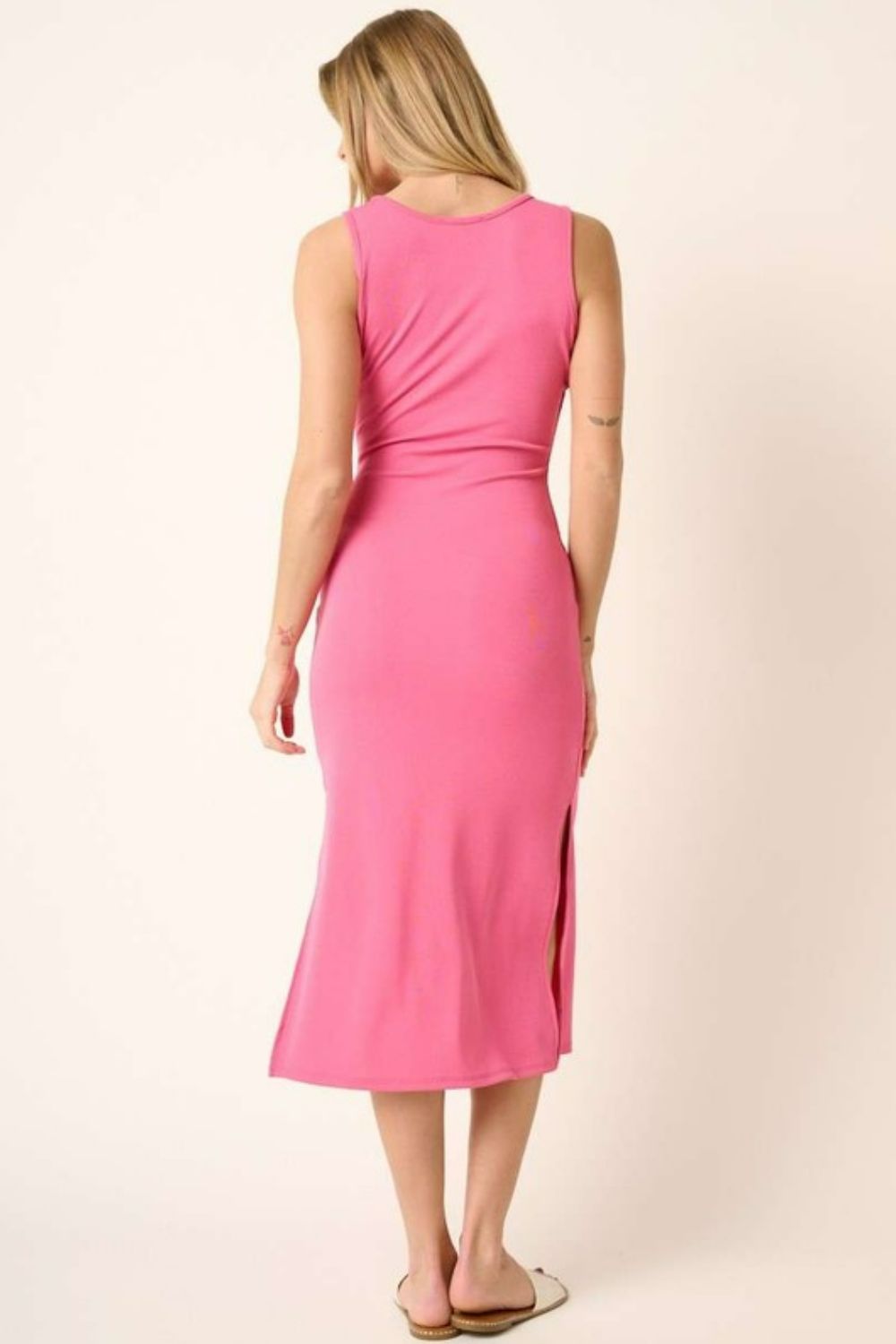 Side Slit Wide Strap Midi Tank Dress – Stylish, Sexy and Comfortable Midi Dress with Side Slits and Wide Straps Stevvex