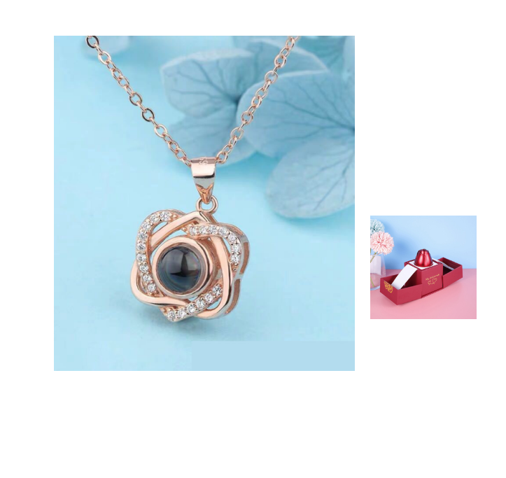 Hot Valentine's Day Gifts Metal Rose Jewelry Gift Box Necklace For Wedding Girlfriend Necklace Gifts Pi-Mart