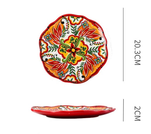 Underglaze Ceramic Tableware Bohemian Household Dishes Pi-Mart