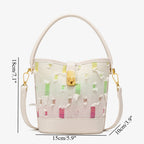 Fashion casual bucket bag, simple handbag, small tote bag, versatile commuter shoulder Crossbody bag