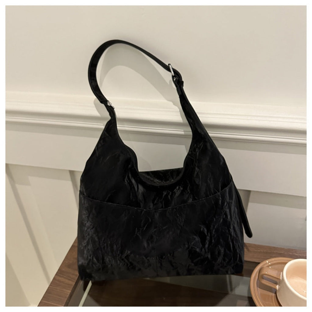 Soft large capacity hobo bag, women's summer work shoulder bag, underarm bag, casual commuter tote bag - SJB-DIAMOND ELITES
