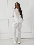 Women's Fashionable Casual Solid Color Long Sleeved Sweatshirt Set - SJB-DIAMOND ELITES
