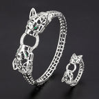 Animal Head Bite Ring Inset Zircon Bracelet  Animal Ring Pi-Mart