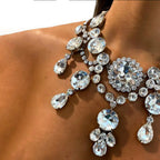 Exaggerated Rhinestone Pendant Necklace Set Fashion Pi-Mart