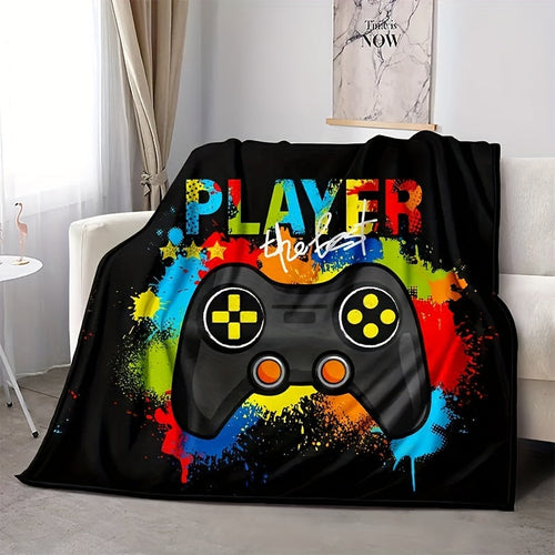 1pc Cozy Gamer Blanket - Soft Fleece Throw for Video Games, Plush Bed Blanket for Teens, Game Room Decor, Birthday Gift for Boys, Suitable for Couch, Bedroom, and More Lootquake LLC