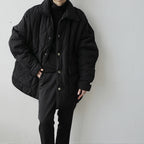 Men's Lapel Super Loose Silhouette Big Pocket Cotton Coat