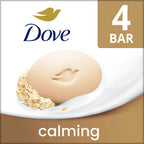 Dove Beauty Bar Soap for Women Calming Oatmeal & Rice Milk All Skin, 3.75oz 4 Bars