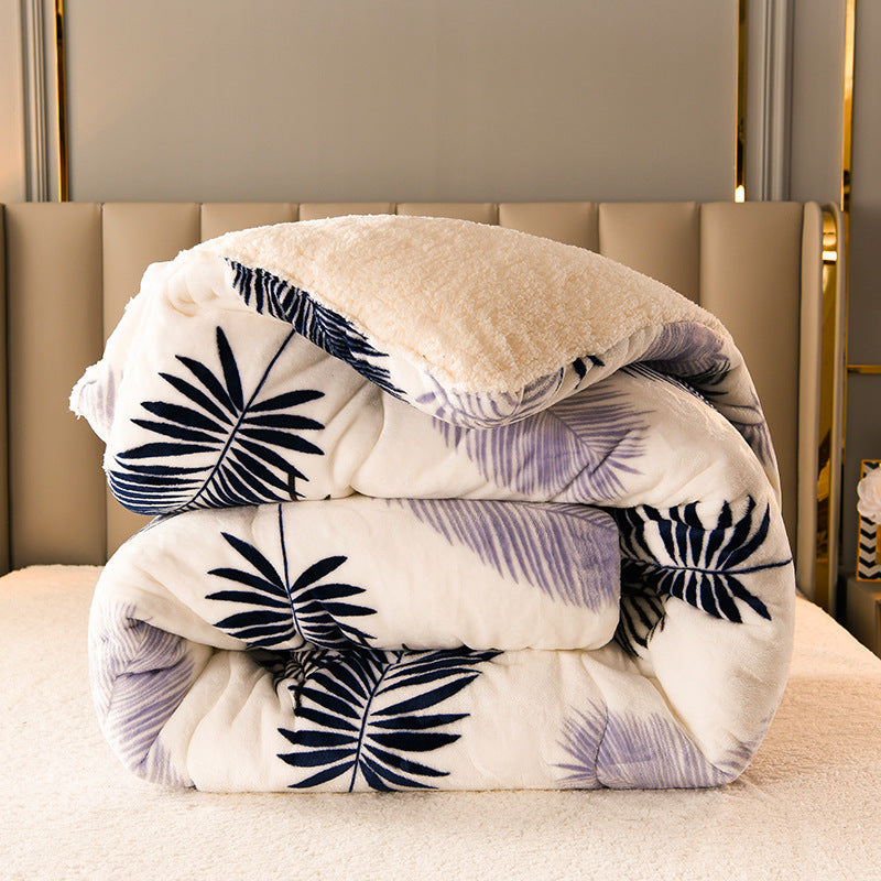 Thick Lamb Fleece Winter Quilt Warm Flannel Pi-Mart