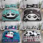 3D Cartoon Animation Bear Bedding Quilt Cover Digital Three-piece Set Pi-Mart