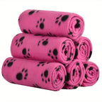 6-Pack of Warm Paw Print Dog Blanket Bed Covers to Keep Your Furry Pets Cozy! Lootquake LLC