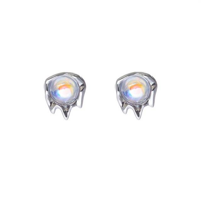 Moonstone Lava Stud Earrings Pi-Mart