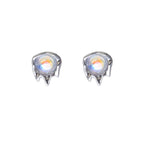 Moonstone Lava Stud Earrings Pi-Mart