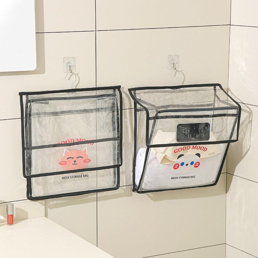 Bathroom transparent storage bag, put clothes toilet storage bag, transparent PVC large-capacity wall-mounted waterproof bathroom hanging bag - SJB-DIAMOND ELITES